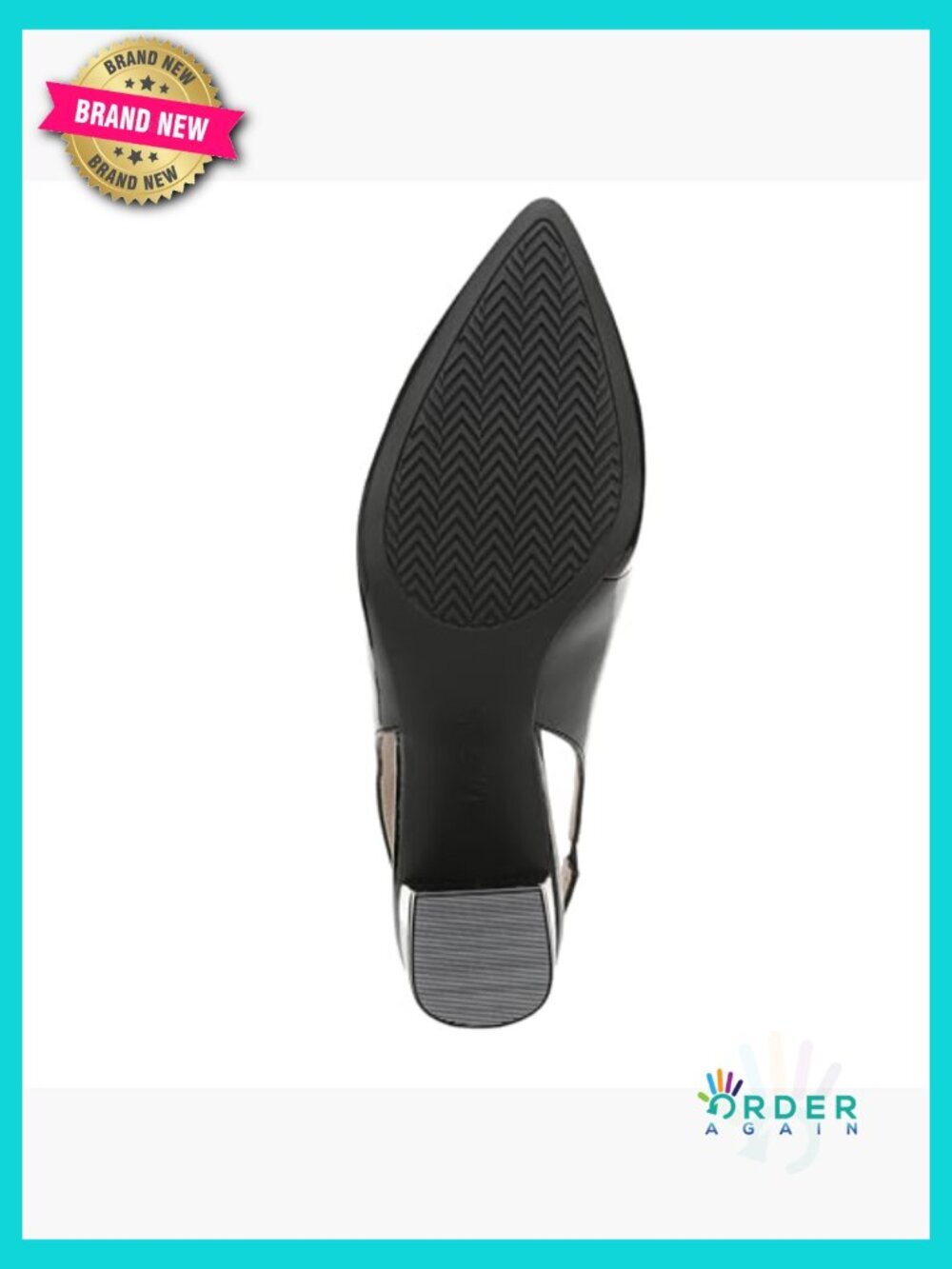 Slingback Pump with Cushioned Insole Pointed Toe Block Heel Office - Picture 4 of 7